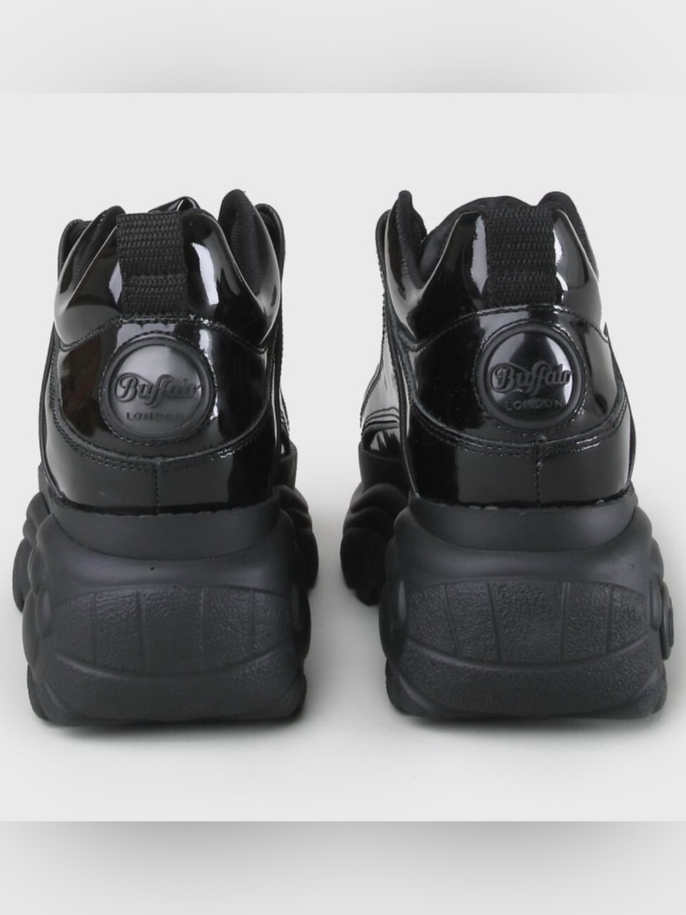 Buffalo London: Women's Platform Patent Leather Sneakers - Black - Picture 8 of 10